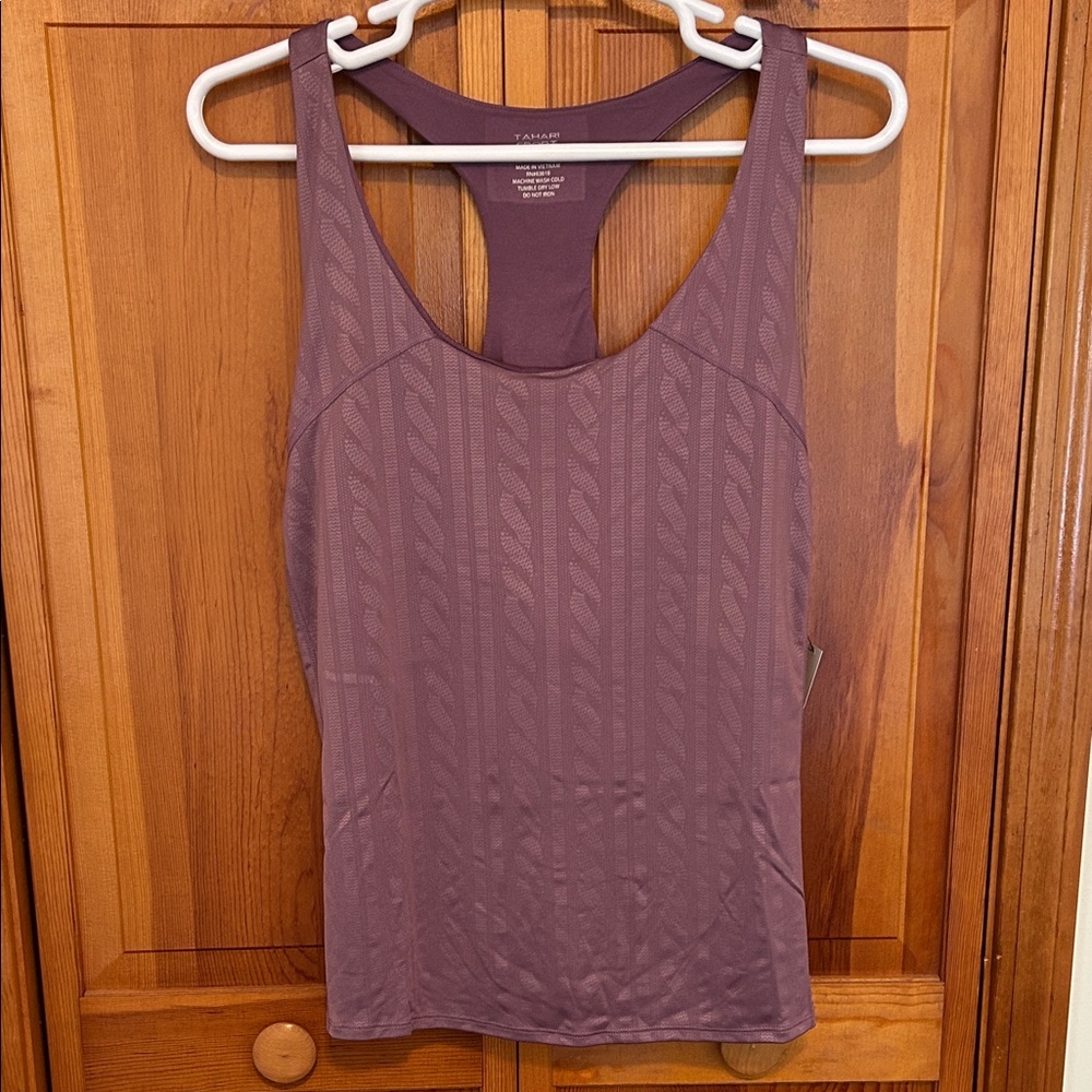 Tahari Sport Mauve Racerback Tank 3X NWT • Soft Stretch Activewear Top